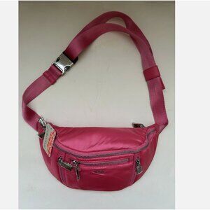 Caraa NWT Pink Nylon water Resistant Sling Fanny crossbody Bag